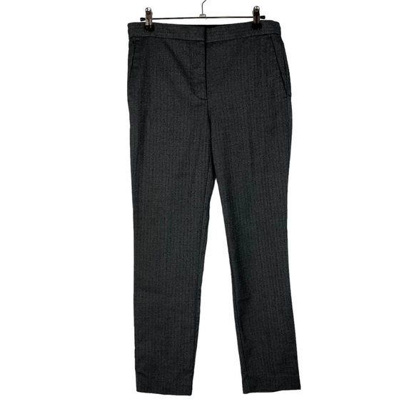 Zara Navy Blue Herringbone Straight Leg Dress Pants S - Picture 1 of 4